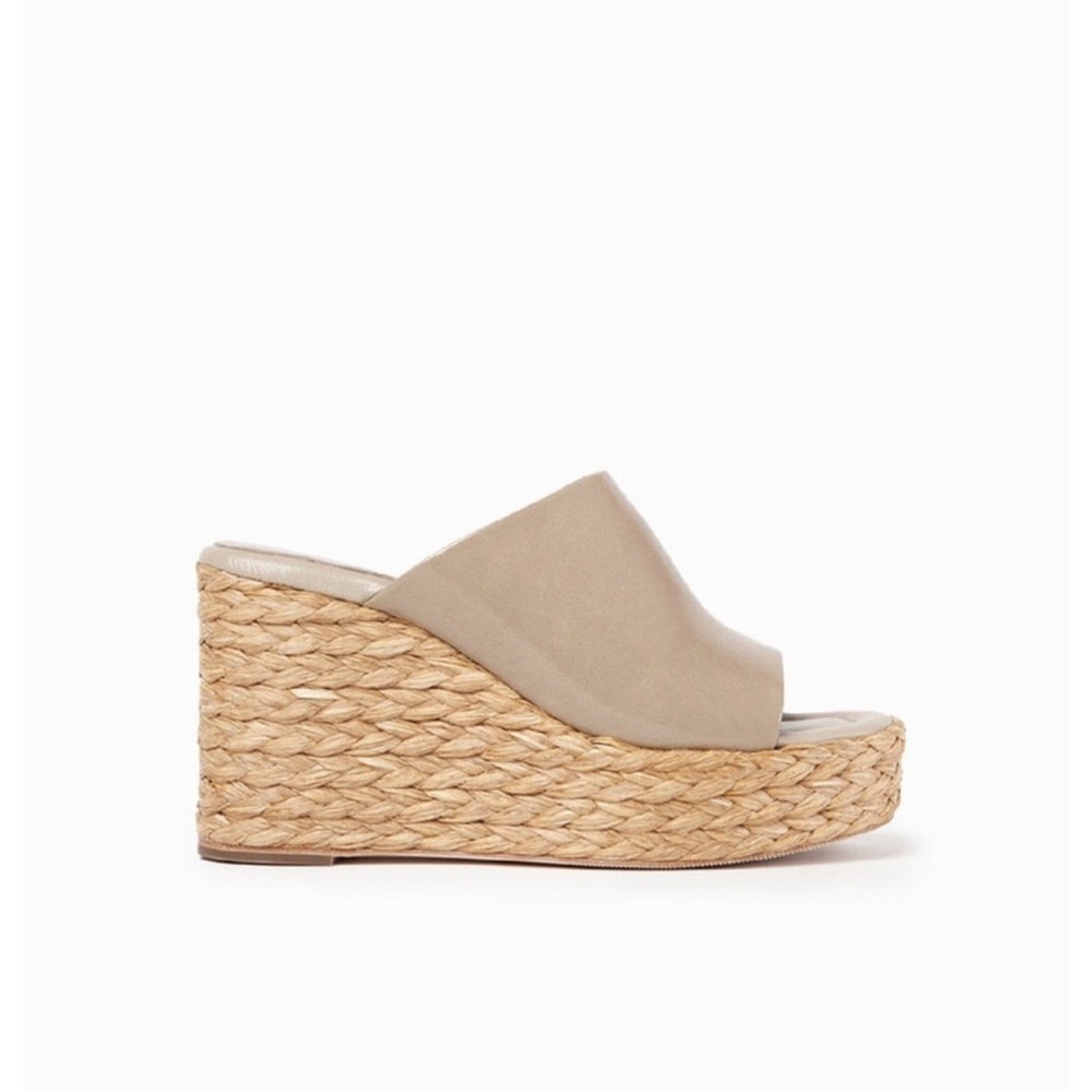 Paloma Barcelo Beige and Tan Wedge Sandals